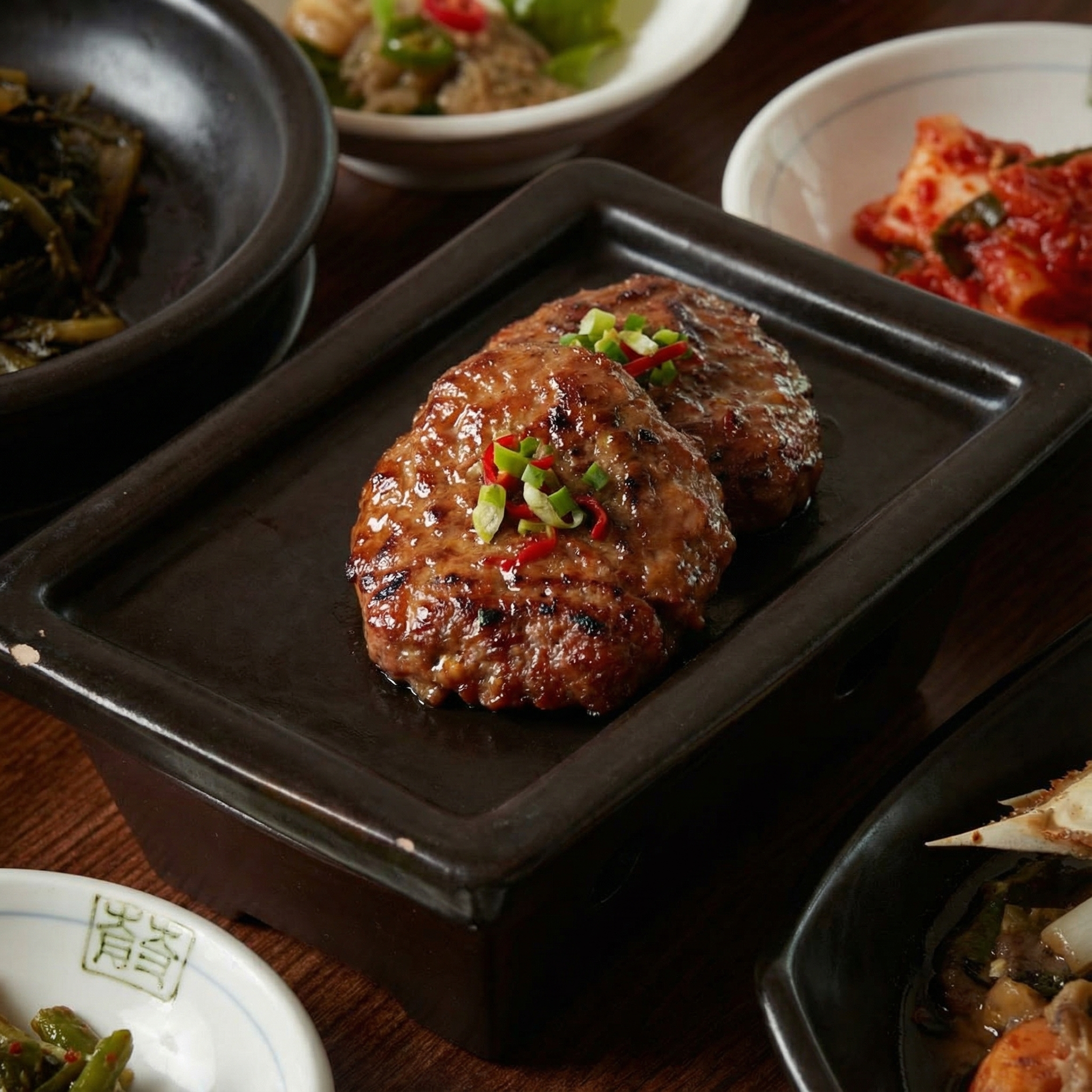 Grilled meat patties