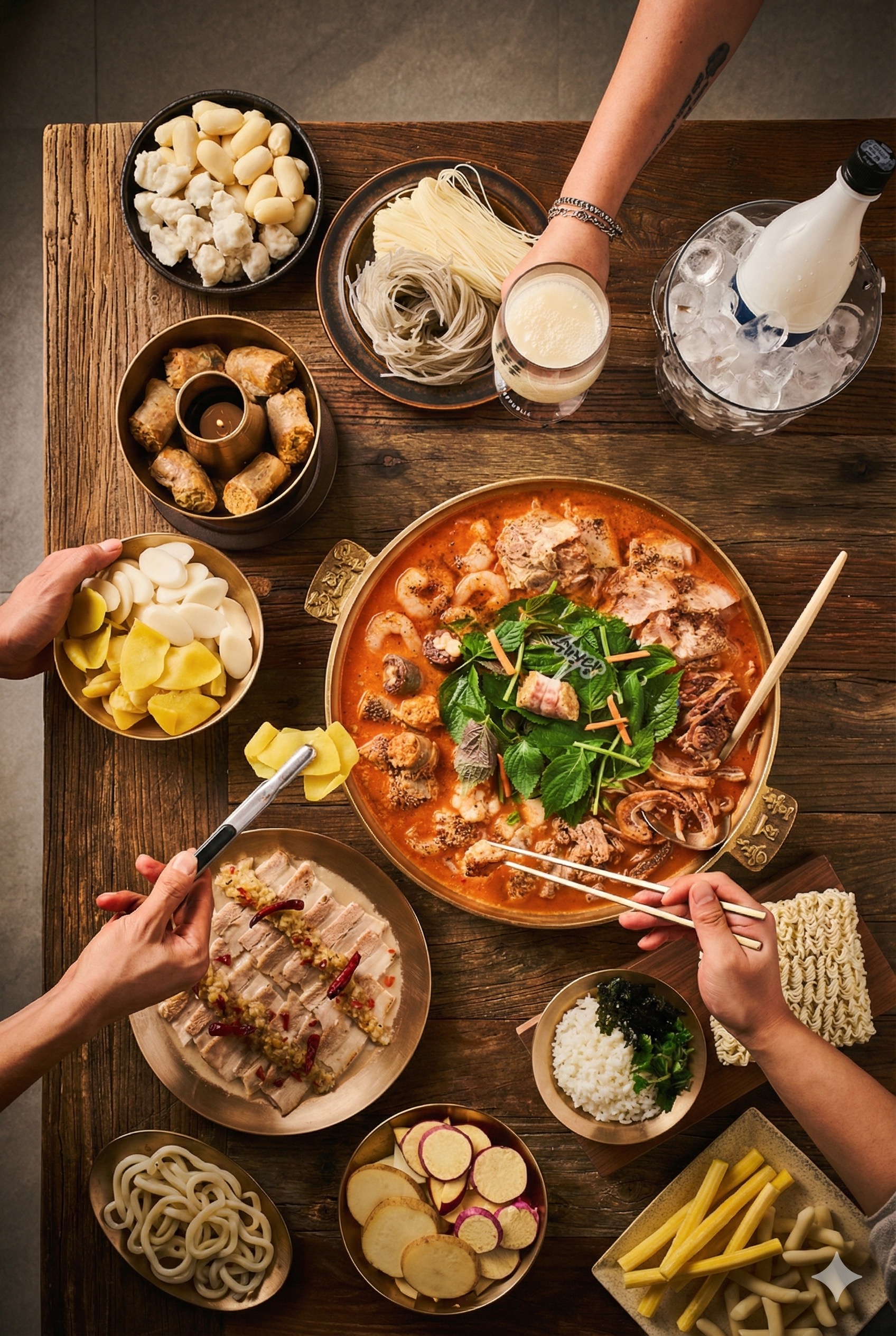 한우대창 순대곱새 전골 세트