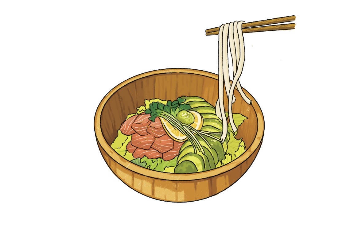 아보카도연어냉우동