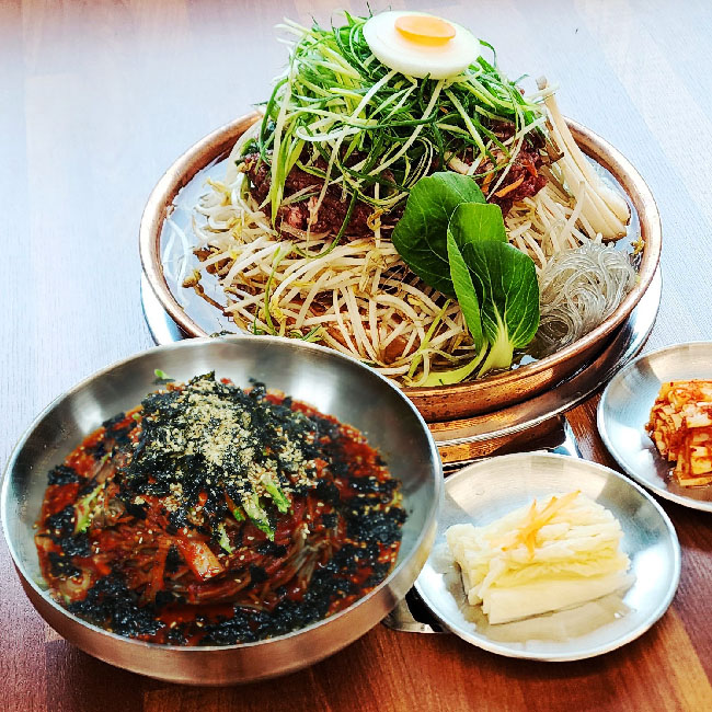 회메밀국수+소불고기전골