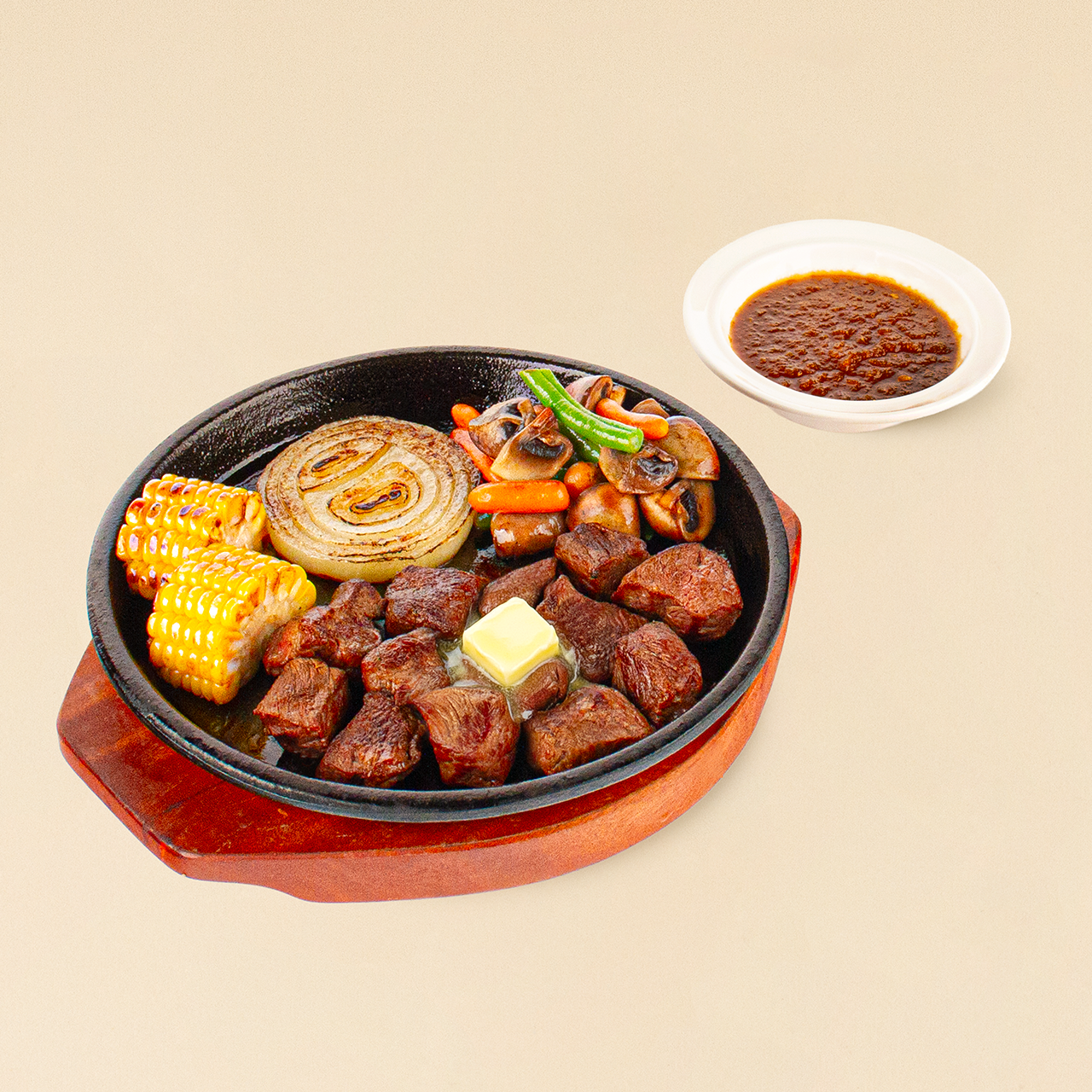 큐브 철판 스테이크