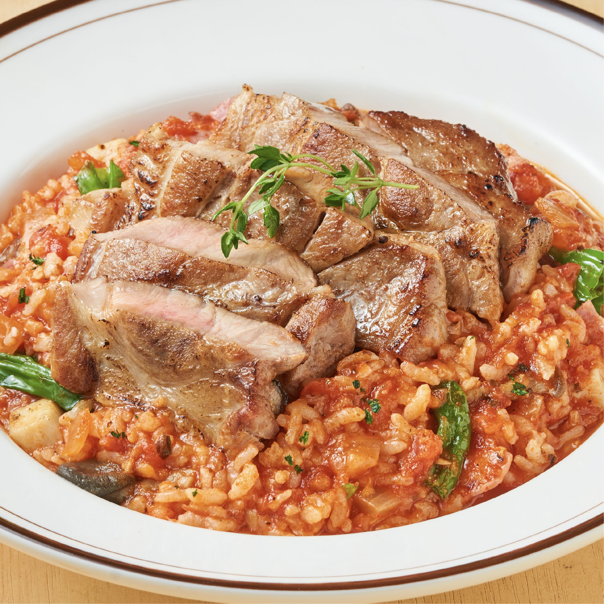 통목살 매콤 토마토 리조또