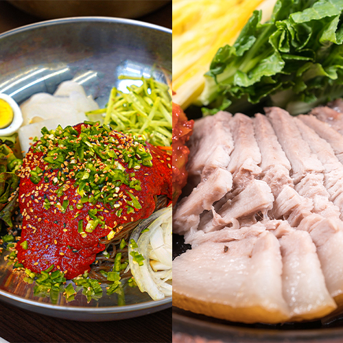 점심특선- 불/비빔냉면+맛보기보쌈