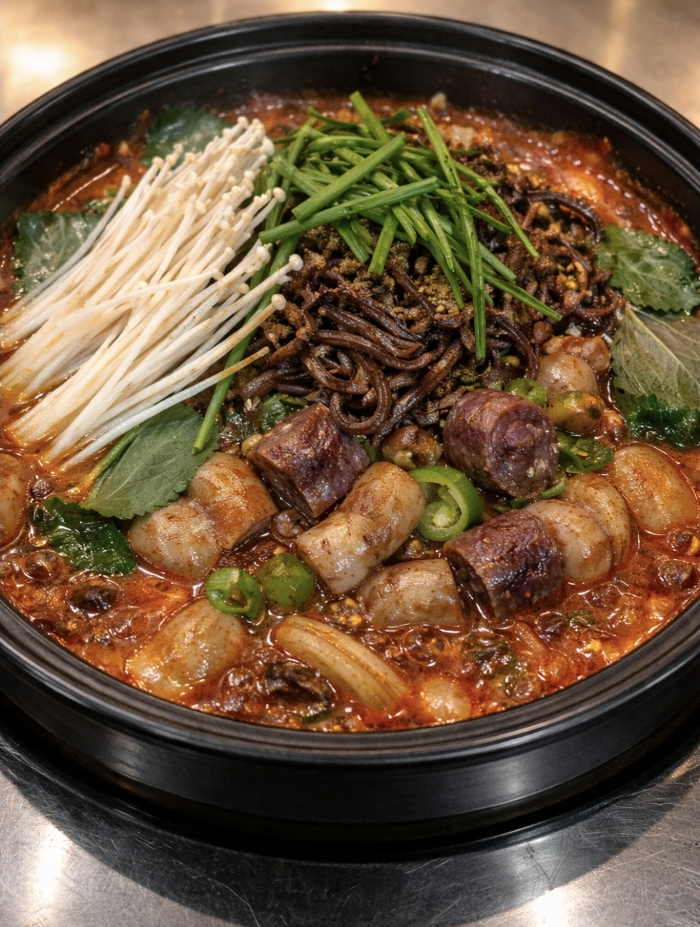 고사리 순대 곱창 전골