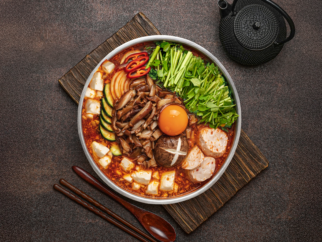 표고버섯 순두부전골
