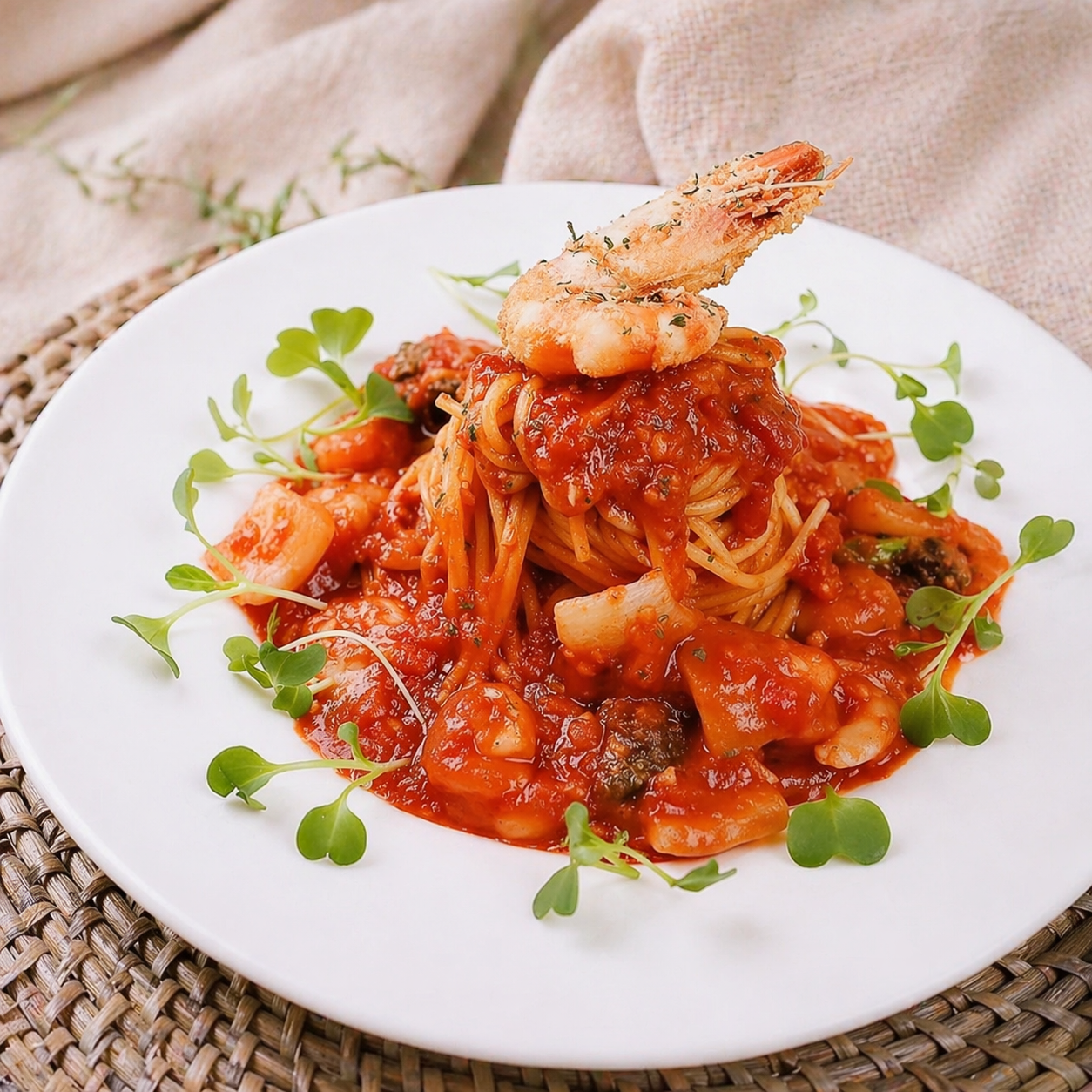 칠리 핫 쉬림프 파스타