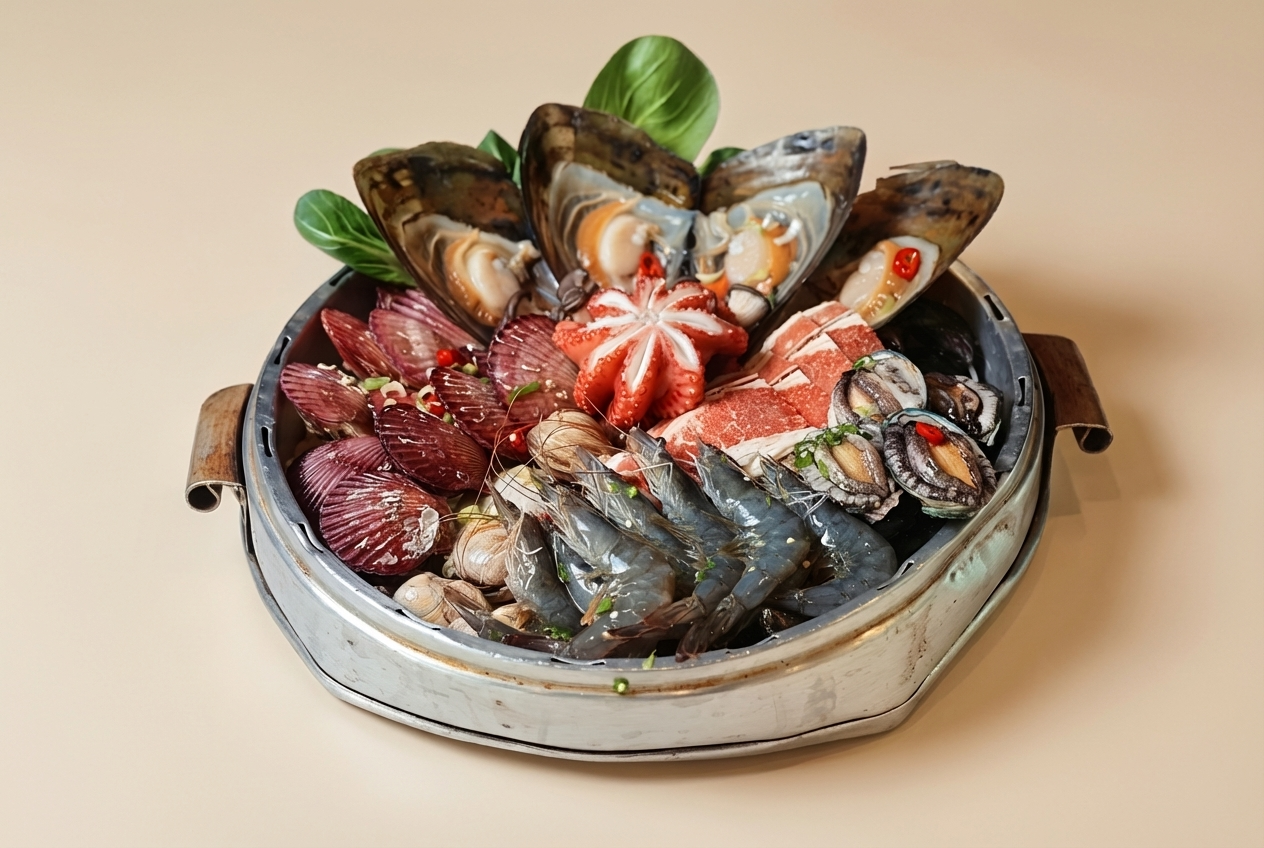 연꽃 우삼겹 조개찜(대)