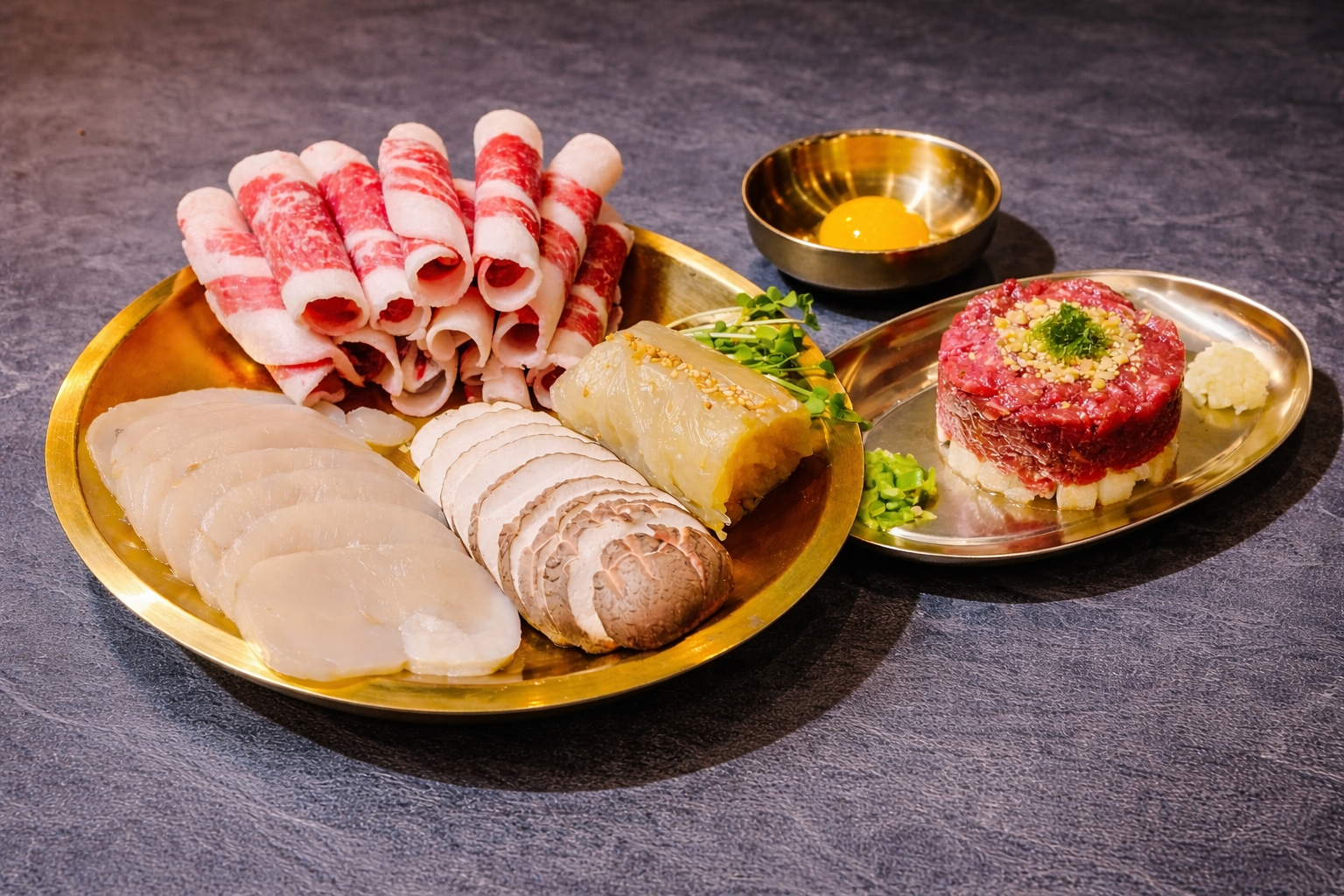 차돌삼합육회세트