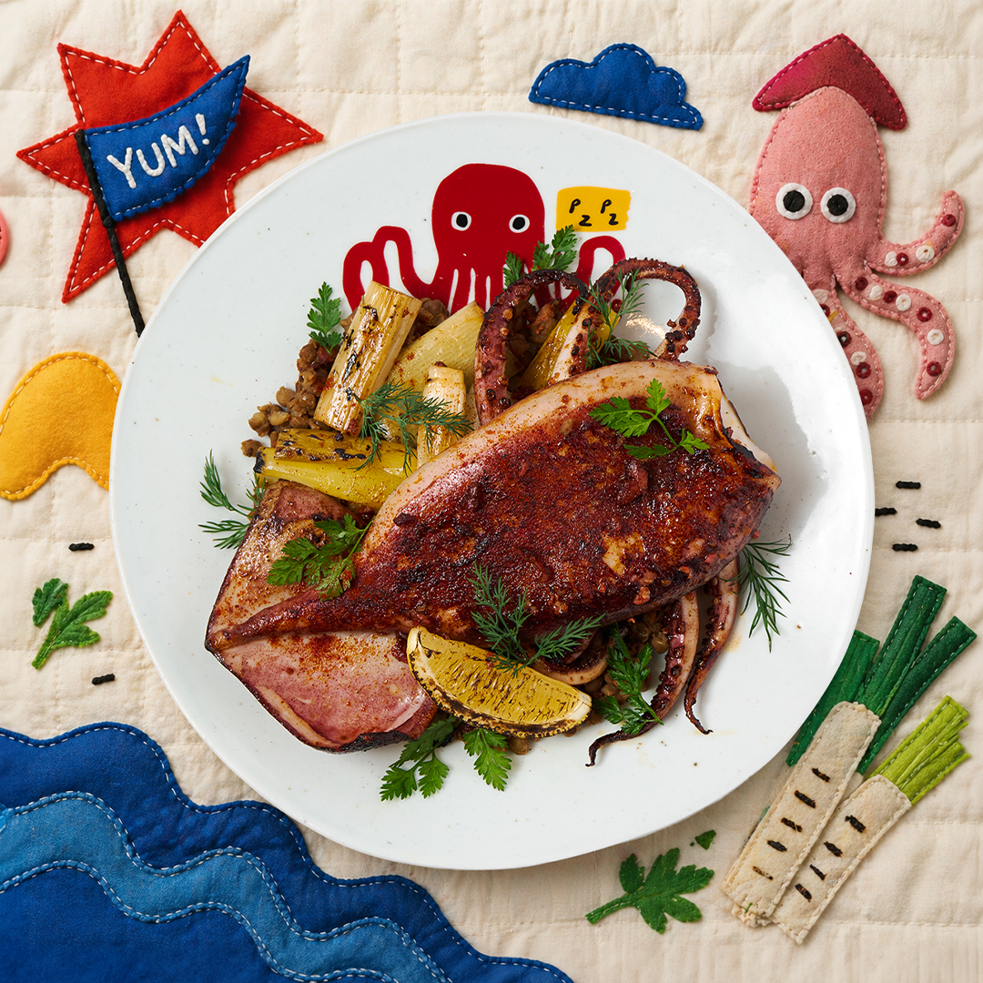스모크 오징어&화덕 대파