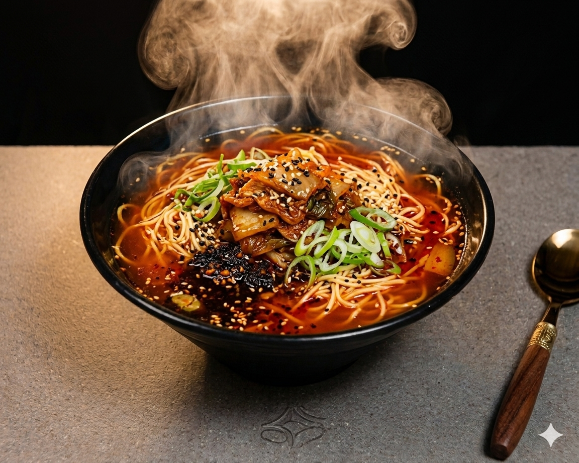 ⭐해장완료 얼큰칼칼 옥수수온면🍜