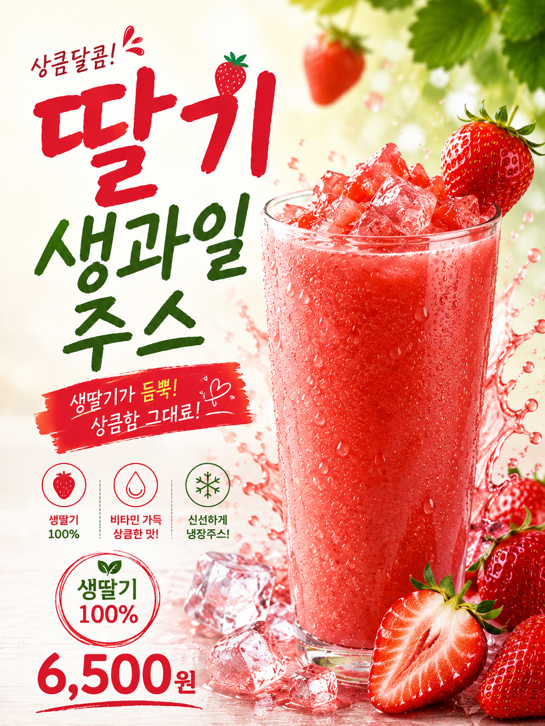 생과일딸기주스