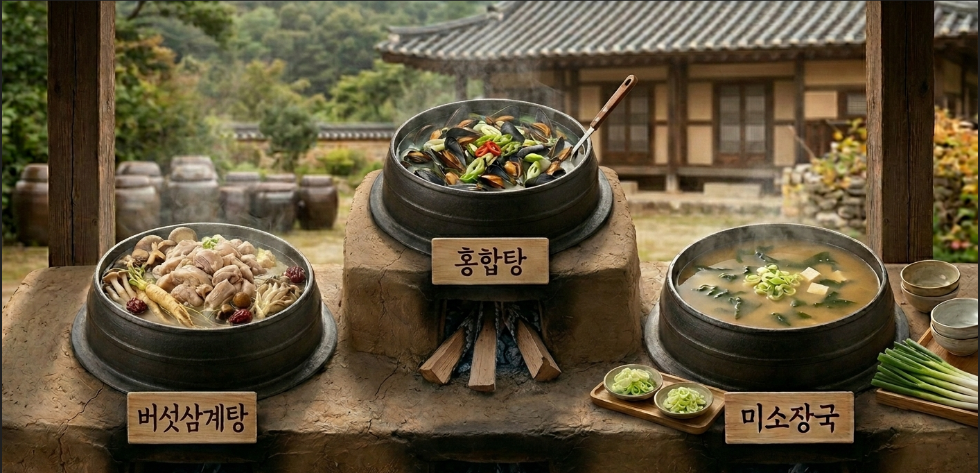 [무료] 장국,홍합탕,버섯삼계탕