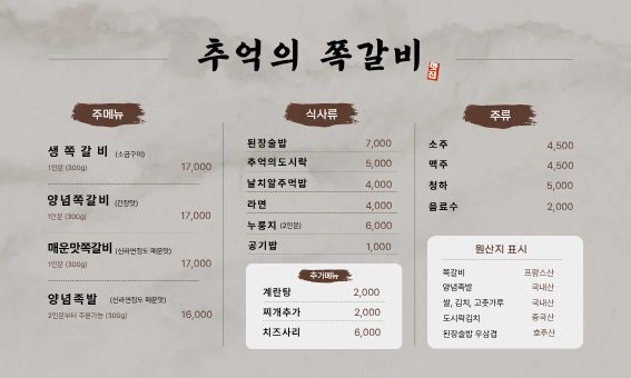 추억의쪽갈비