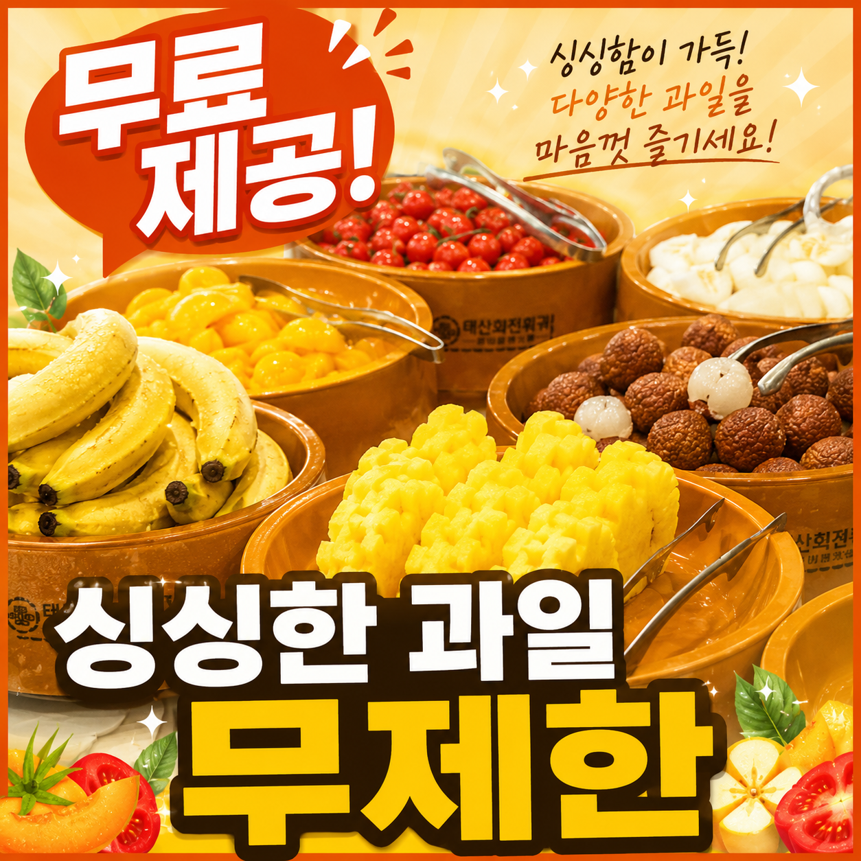 싱싱한 과일 무제한!
