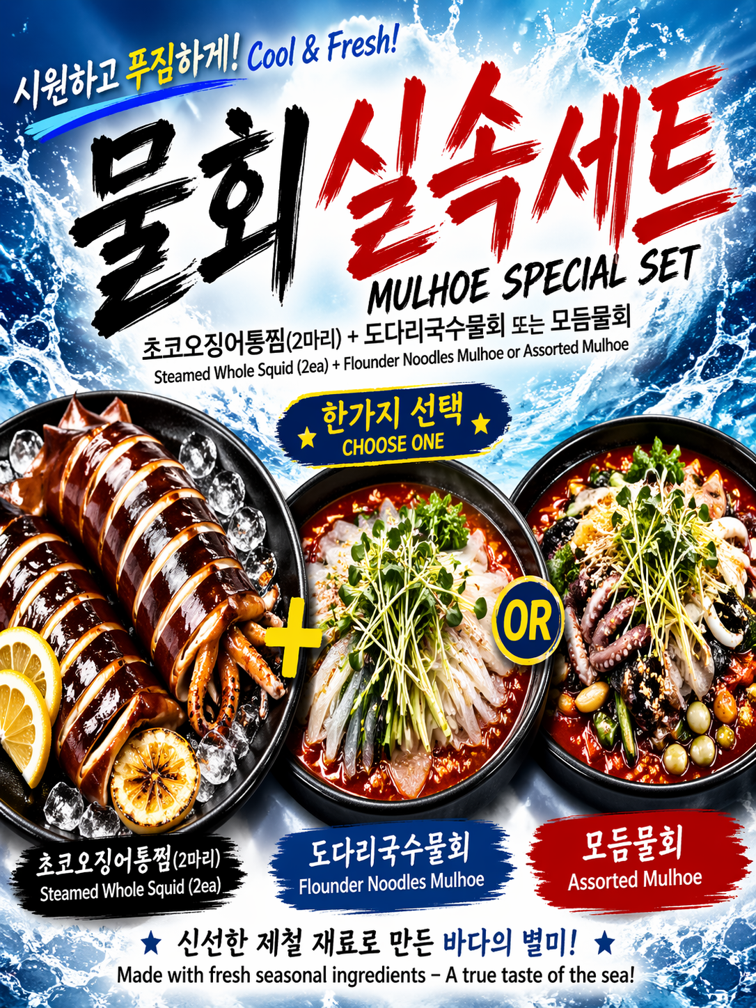 초코오징어+물회세트
