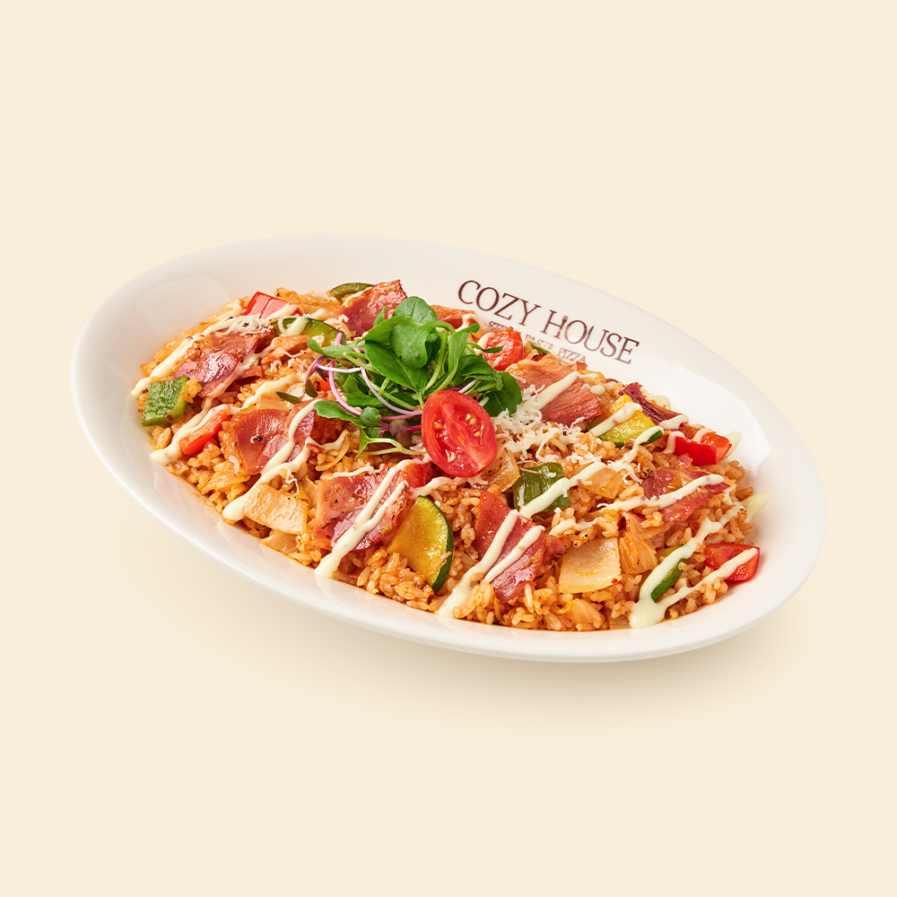 김치 베이컨 버섯 필라프