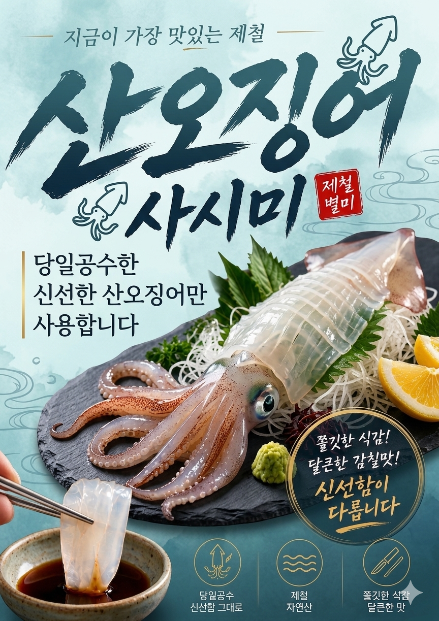 산오징어 사시미