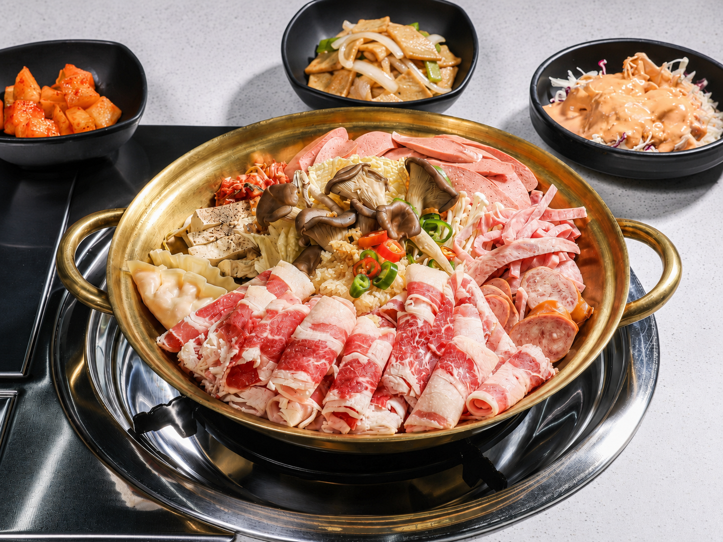 우삼겹부대전골1인 '밥,면사리무료!'
