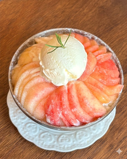생복숭아 빙수