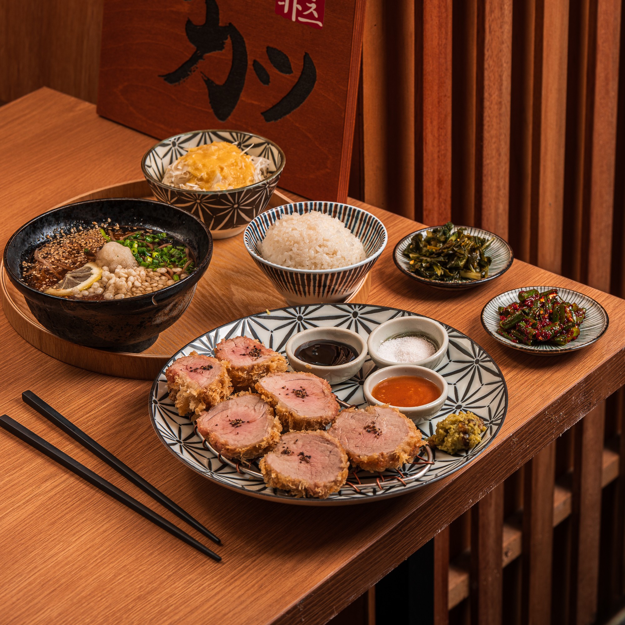 히레카츠&냉소바 세트