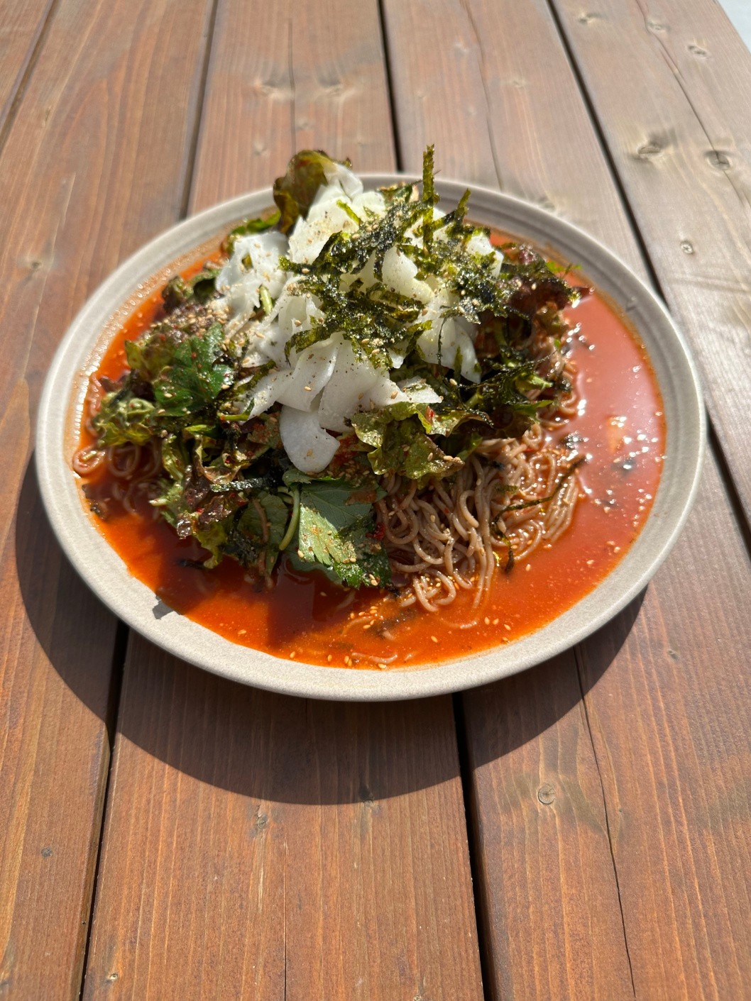 Platter of buckwheat noodles