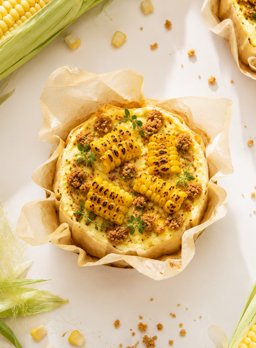 🌽 찰옥수수 바스크케이크
